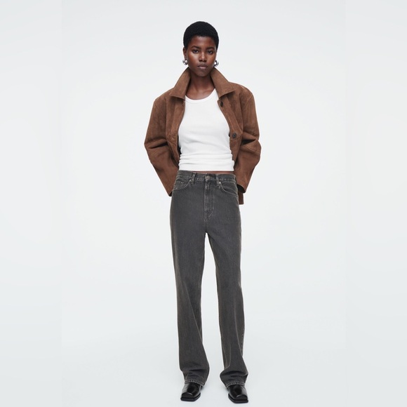COS Straight Leg Washed Black/Grey Cotton Rigid Jeans - Picture 1 of 12